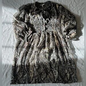 Joie 100% Silk Brown Floral Sheer Top